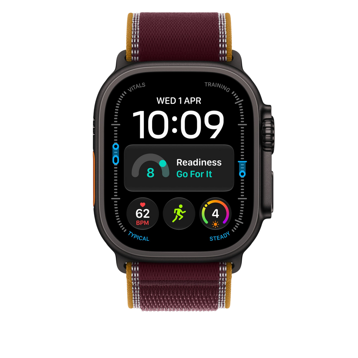 Apple Watch Ultra Trail Loop (49mm) - Burgundy (Black Titanium) - alternate view 2 