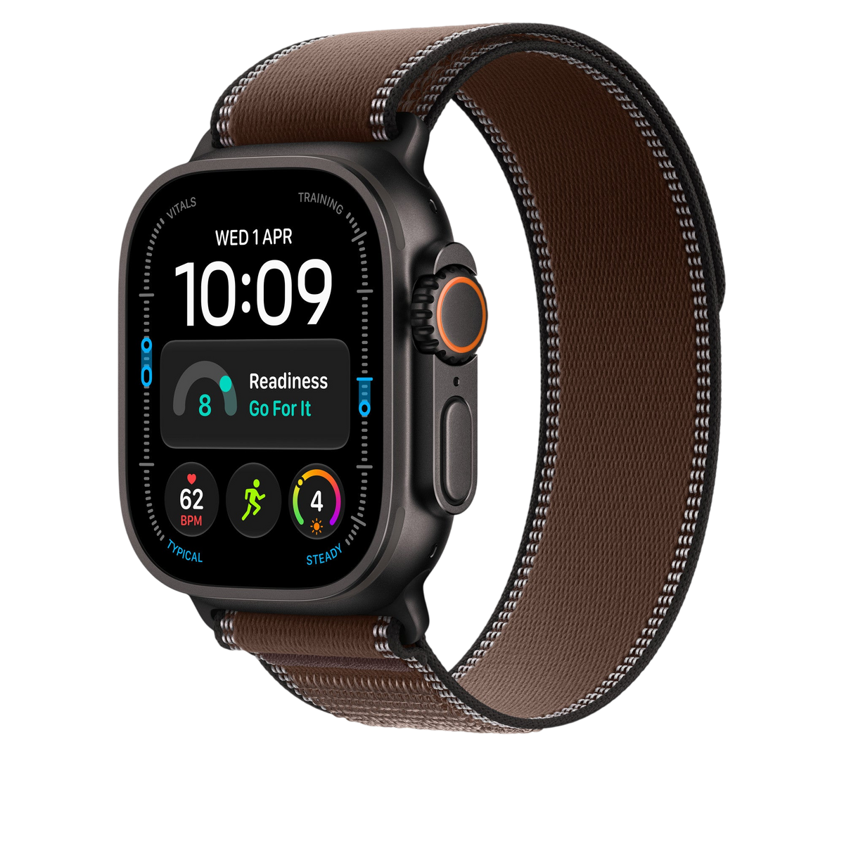 Apple Watch Ultra Trail Loop (49mm) - Dark Umber (Black Titanium) - alternate view 1 
