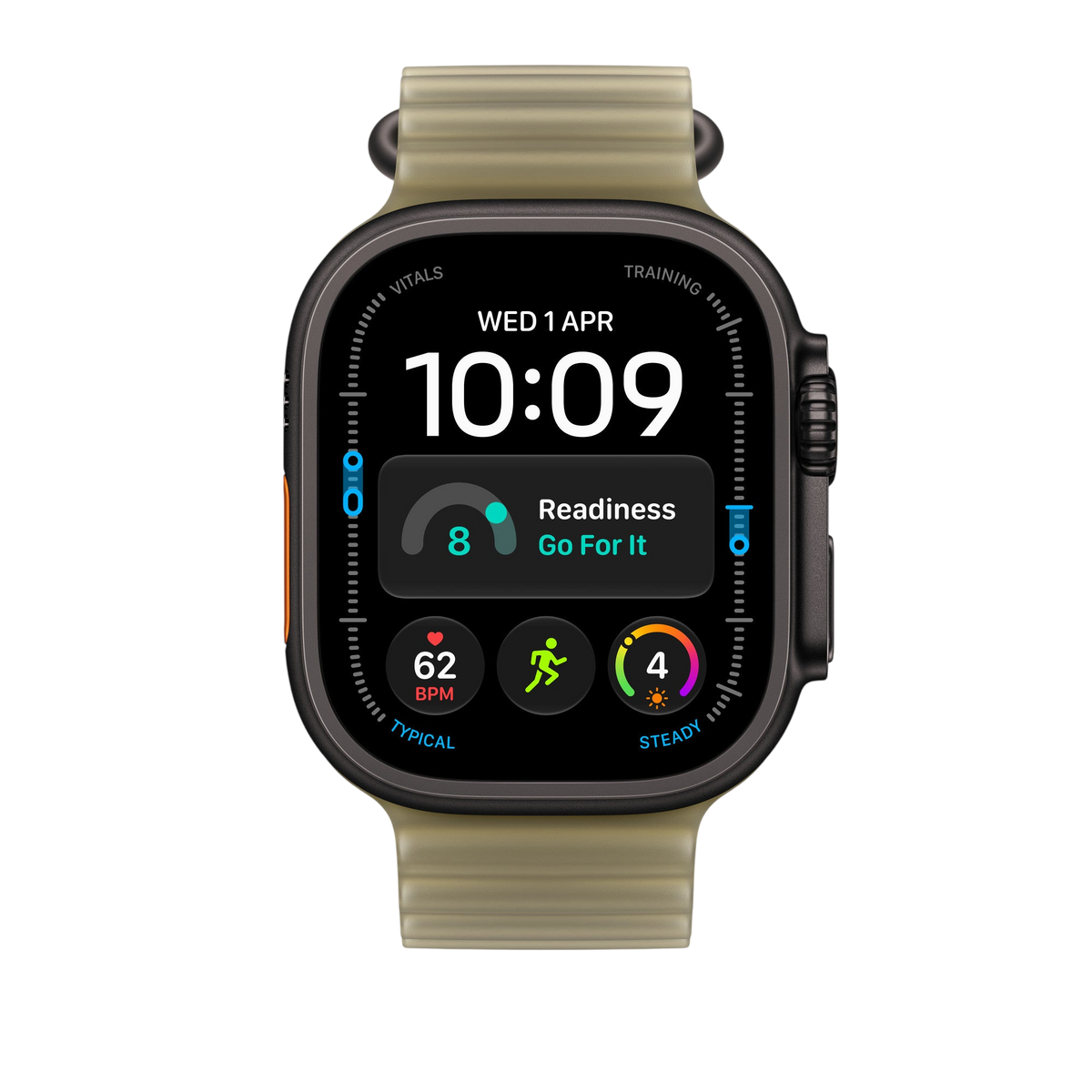 Apple Watch Ultra Ocean Band (49mm) - Translucent Kelp (Black Titanium) - alternate view 2 