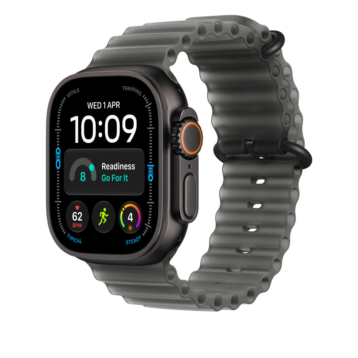 Apple Watch Ultra Ocean Band Extension (49mm) - Translucent Black (Black Titanium) - alternate view 1 