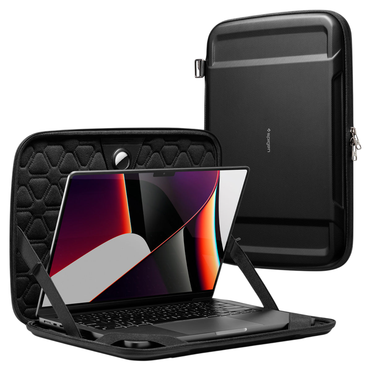 جراب سبيجن Rugged Armor Pro لـ ماك بوك برو 13" / 14" / آيباد برو 13" مع دعم AirTag