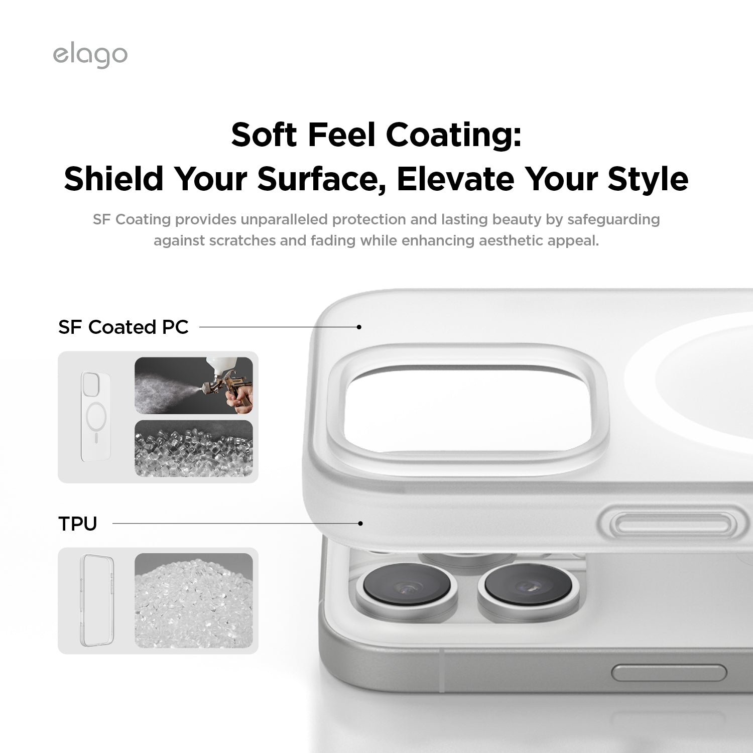 Elago MagSafe Hybrid Clear Case لهاتف iPhone 16 Pro Max