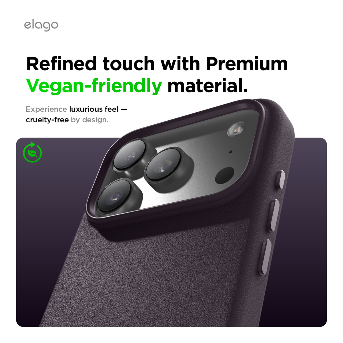 Elago MagLeather Case for iPhone 17 Pro Max / iPhone 18 Pro Max - Deep Purple 