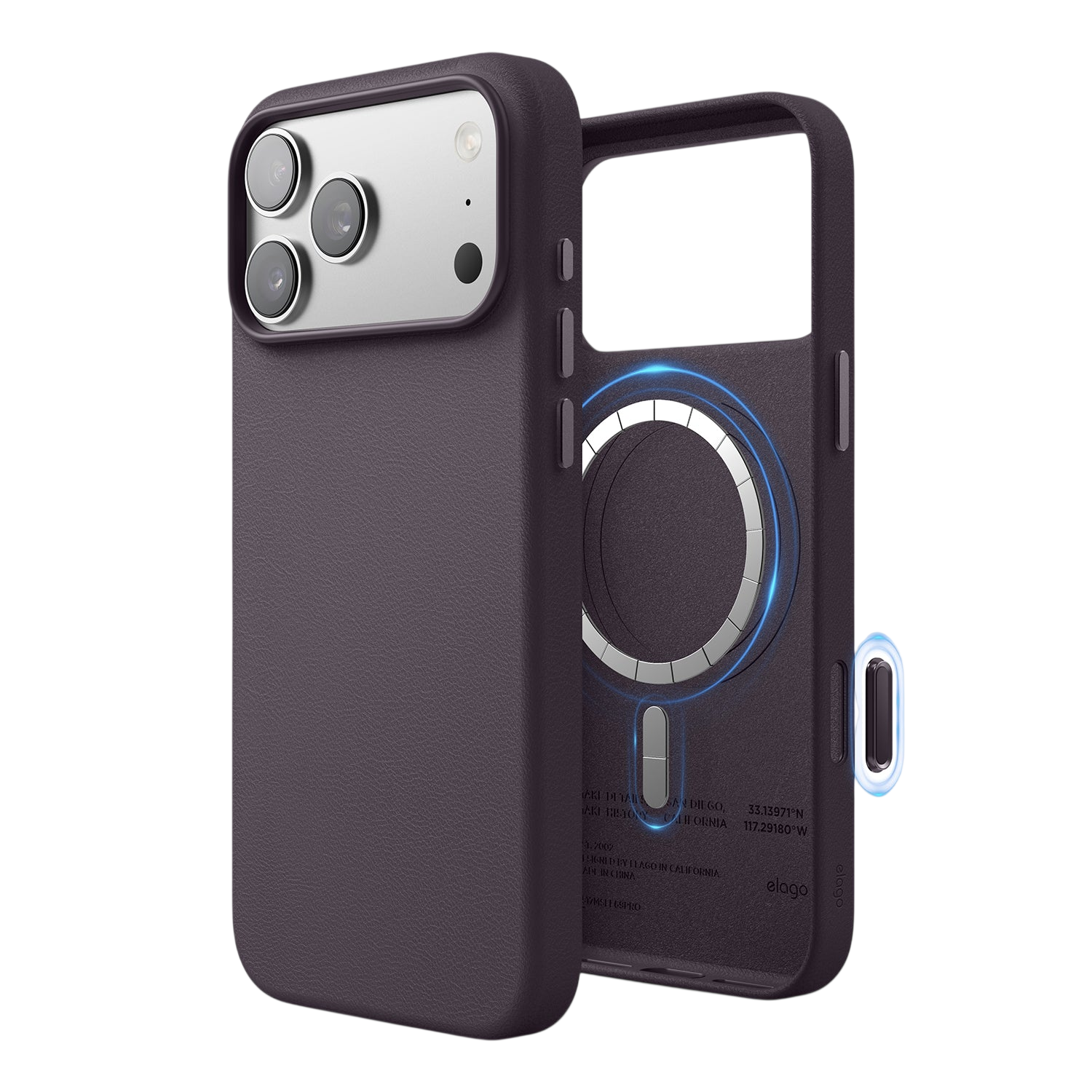Elago MagLeather Case for iPhone 17 Pro Max / iPhone 18 Pro Max - Deep Purple 