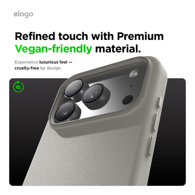 Elago MagLeather Case for iPhone 17 Pro Max / iPhone 18 Pro Max - Light Grey 