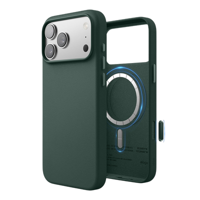 Elago MagLeather Case for iPhone 17 Pro Max / iPhone 18 Pro Max - Midnight Green 