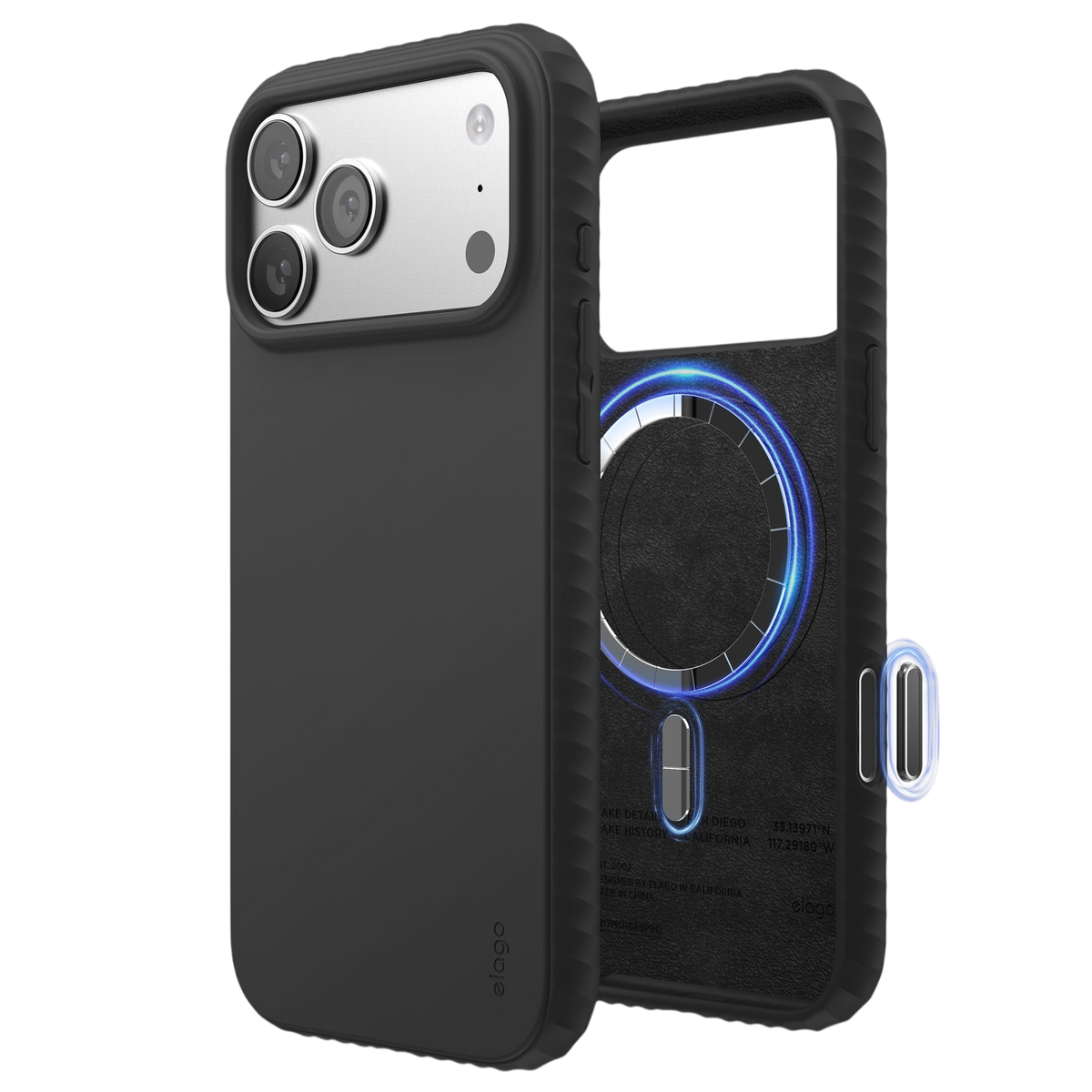 Elago MagRidge Silicone Case for iPhone 17 Pro Max / iPhone 18 Pro Max - Black 