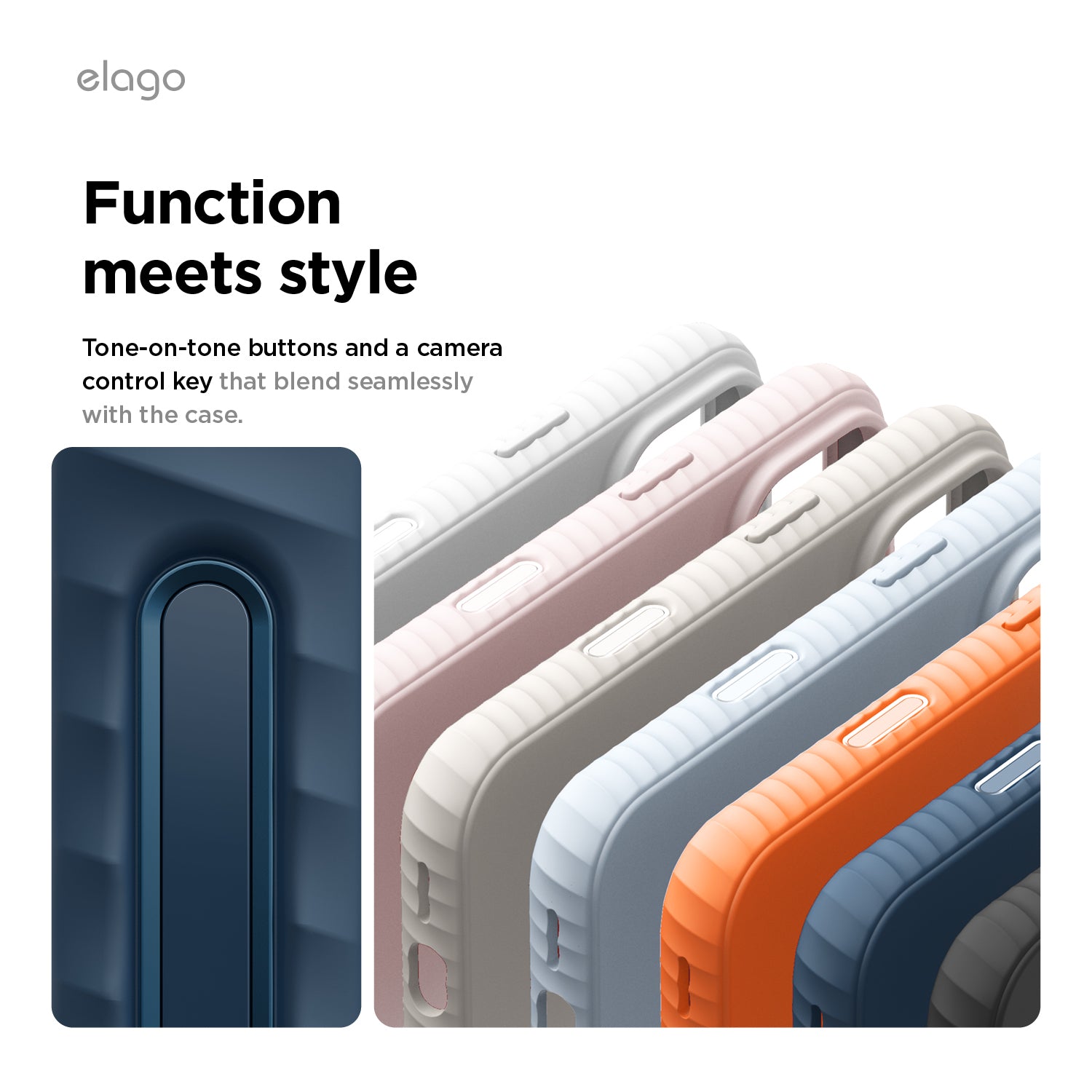 Elago MagRidge Silicone Case for iPhone 17 Pro Max / iPhone 18 Pro Max - Jean Indigo 