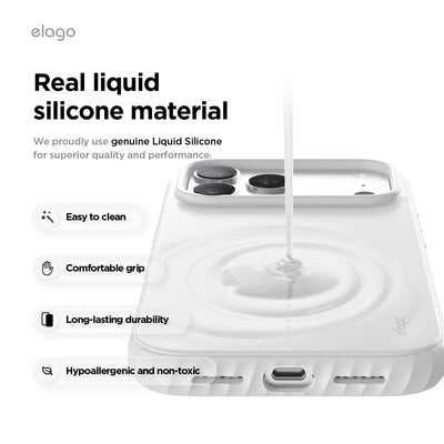 Elago MagRidge Silicone Case for iPhone 17 Pro Max / iPhone 18 Pro Max - White 