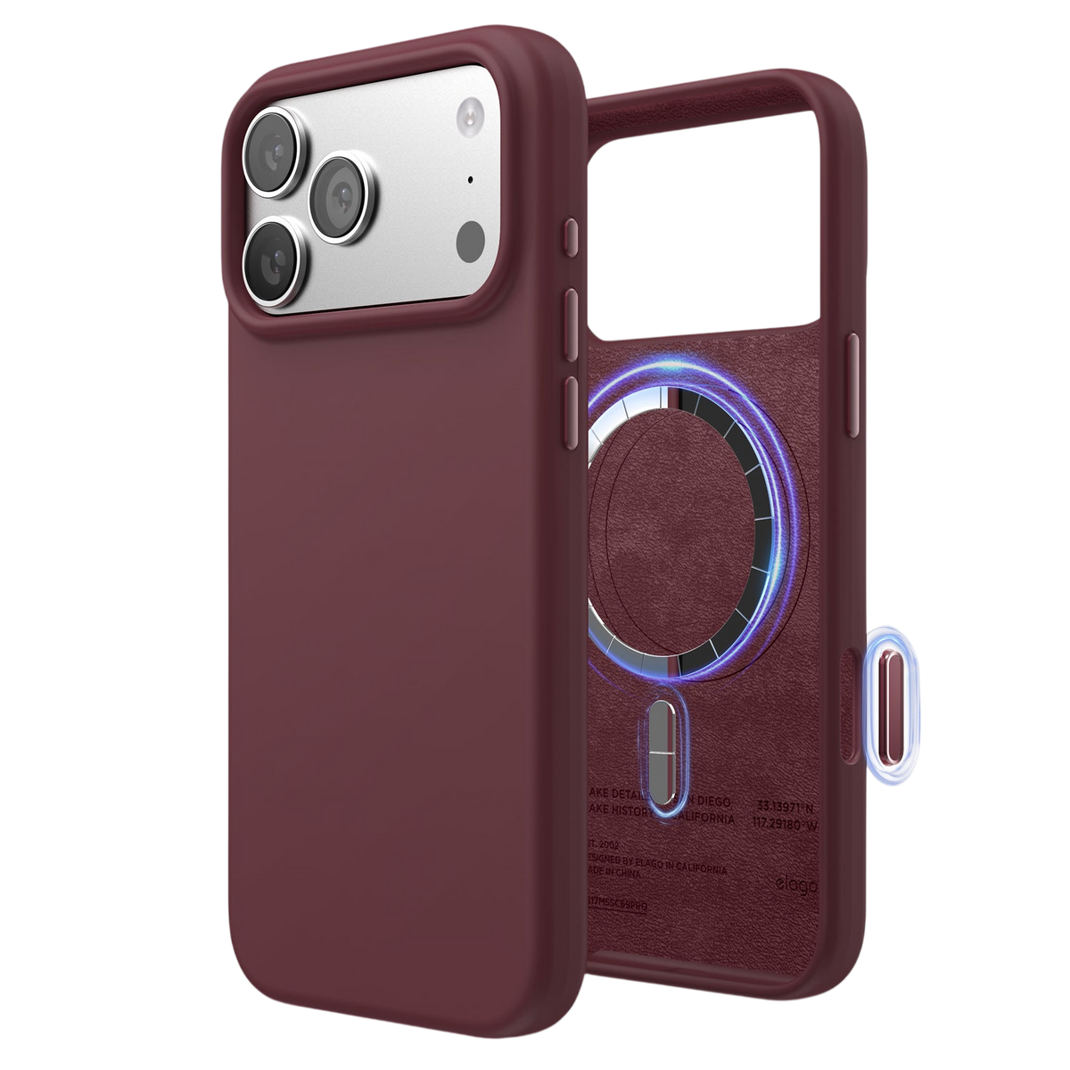 Elago Mag Silicone Case for iPhone 17 Pro Max / iPhone 18 Pro Max - Burgundy 