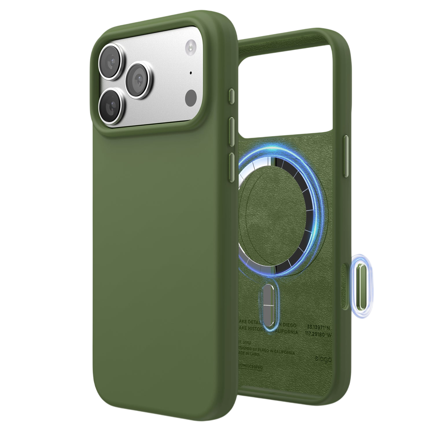 Elago Mag Silicone Case for iPhone 17 Pro Max / iPhone 18 Pro Max - Cedar Green 
