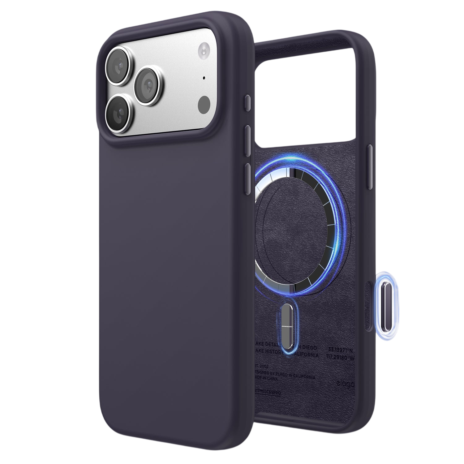Elago Mag Silicone Case for iPhone 17 Pro Max / iPhone 18 Pro Max - Deep Purple 