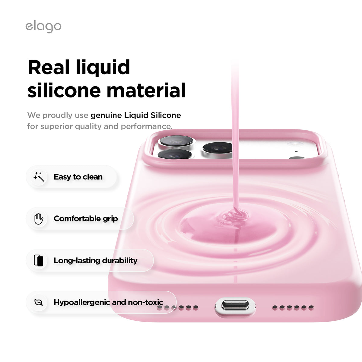 Elago Mag Silicone Case for iPhone 17 Pro Max / iPhone 18 Pro Max - Hot Pink 