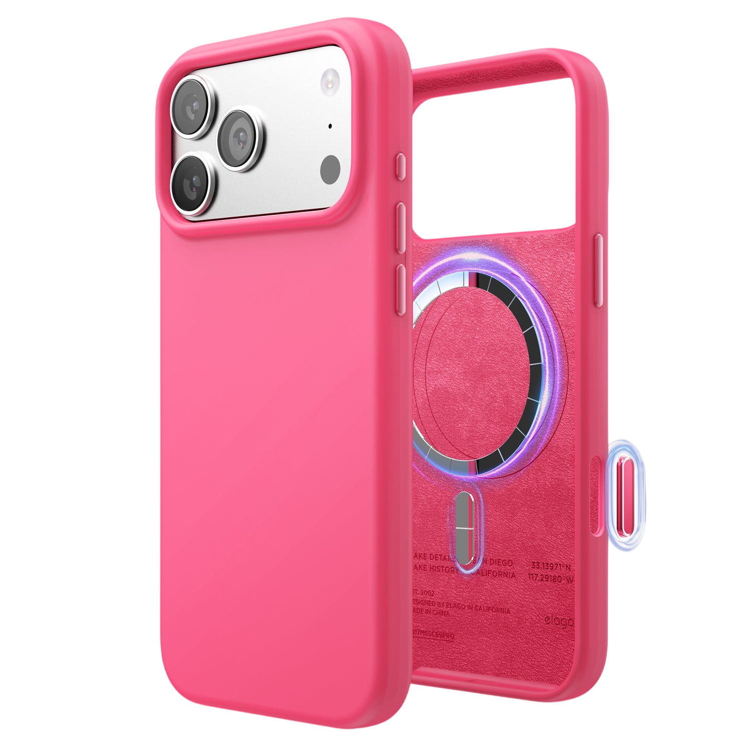 Elago Mag Silicone Case for iPhone 17 Pro Max / iPhone 18 Pro Max - Ice Red 