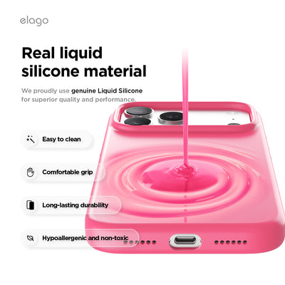 Elago Mag Silicone Case for iPhone 17 Pro Max / iPhone 18 Pro Max - Ice Red 