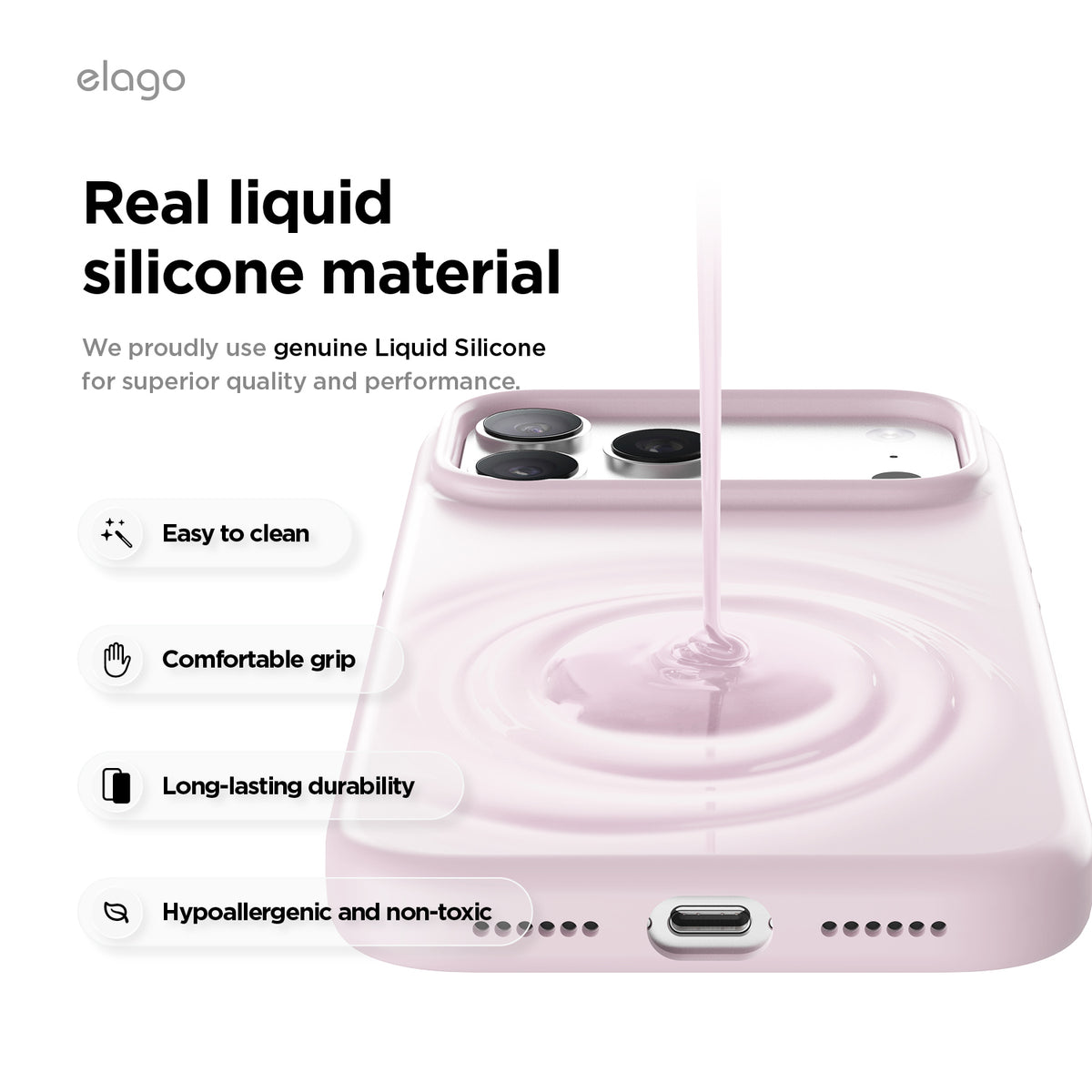 Elago Mag Silicone Case for iPhone 17 Pro Max / iPhone 18 Pro Max - Light Lilac 