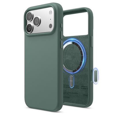 Elago Mag Silicone Case for iPhone 17 Pro Max / iPhone 18 Pro Max - Midnight Green 