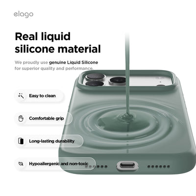 Elago Mag Silicone Case for iPhone 17 Pro Max / iPhone 18 Pro Max - Midnight Green 