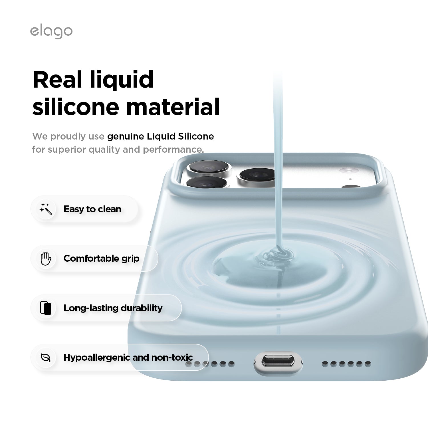 Elago Mag Silicone Case for iPhone 17 Pro Max / iPhone 18 Pro Max - Sky Blue 