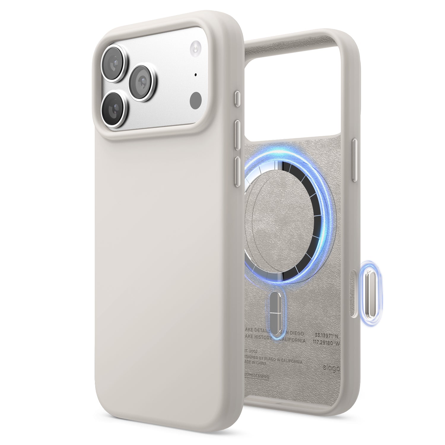 Elago Mag Silicone Case for iPhone 17 Pro Max / iPhone 18 Pro Max - Stone 