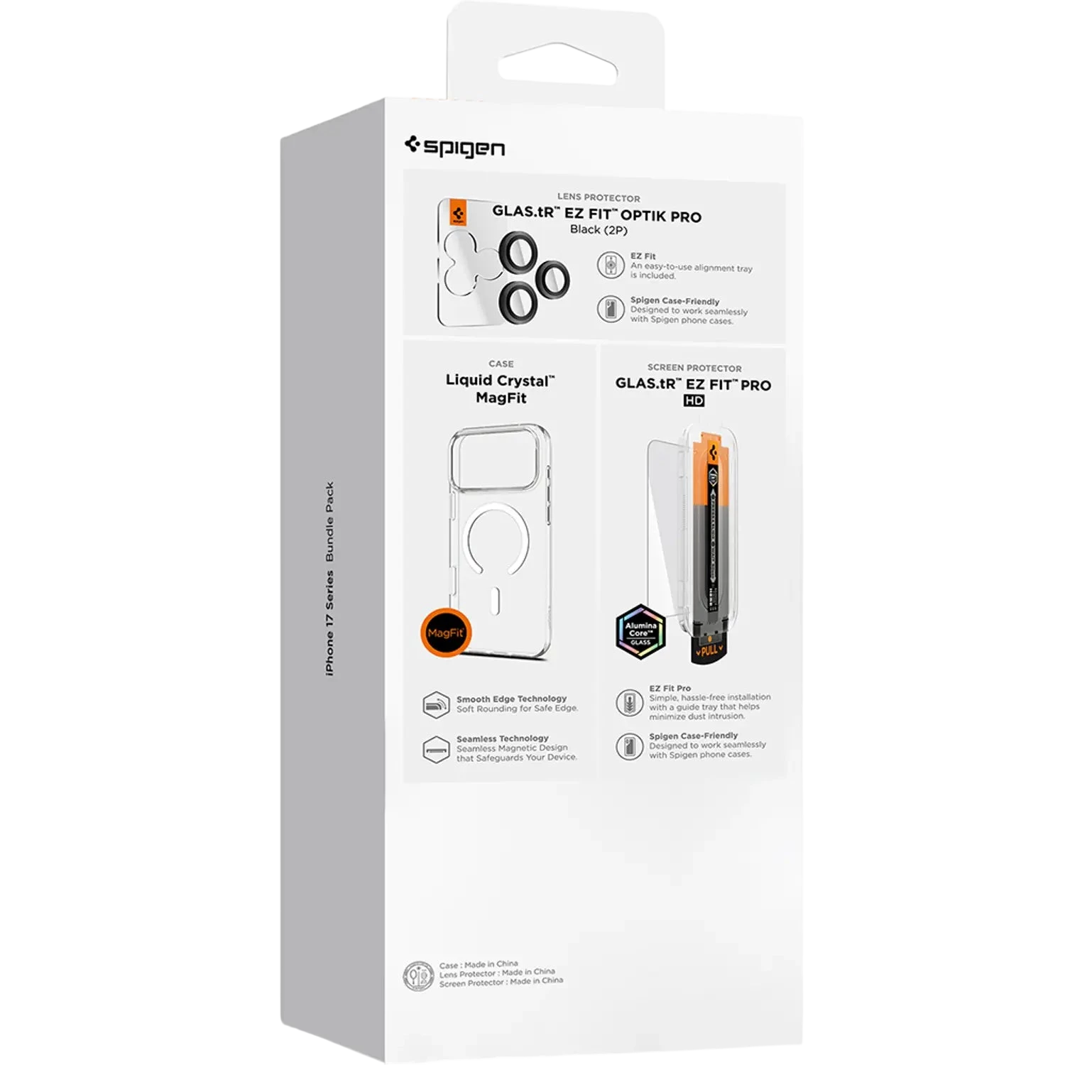 Spigen MagSafe Clear Case With Screen Protector And Lens Protector Transparent Bundle for iPhone 17 Pro Max