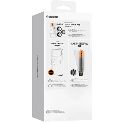 Spigen MagSafe Clear Case With Screen Protector And Lens Protector Transparent Bundle for iPhone 17 Pro Max