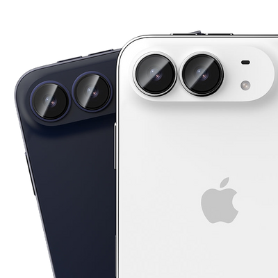 Benks OmniWarrior AR Lens Protector for iPhone Duo - Silver and Blue metal rings on iPhone Duo