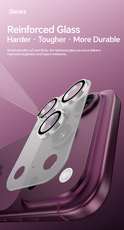 Benks OmniWarrior Integrated Lens Protector for iPhone 18 Pro / 18 Pro Max - Transparent AR lens protector features