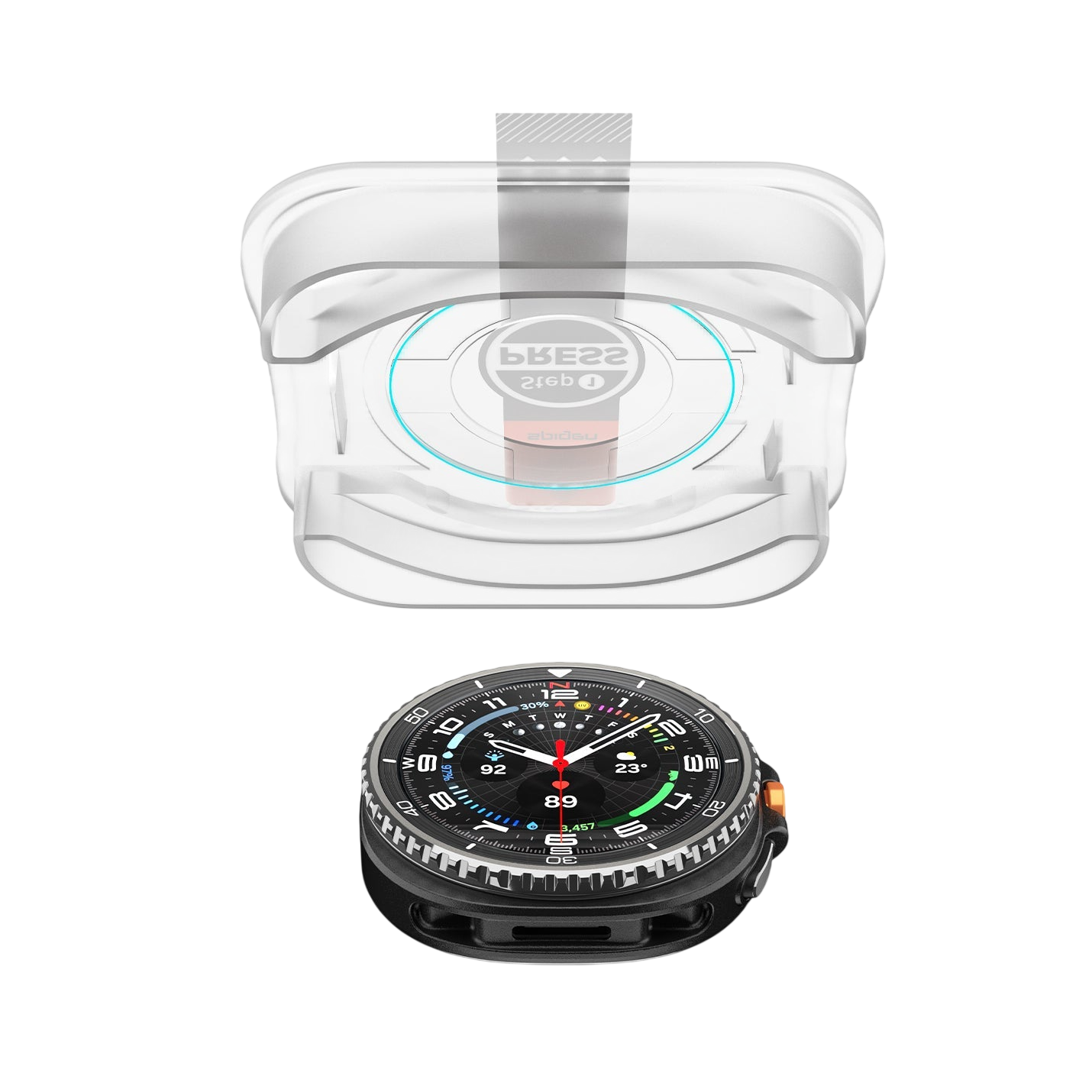 Spigen GLAS.tR EZ Fit Screen Protector for Samsung Galaxy Watch8 Classic - 2 Pack