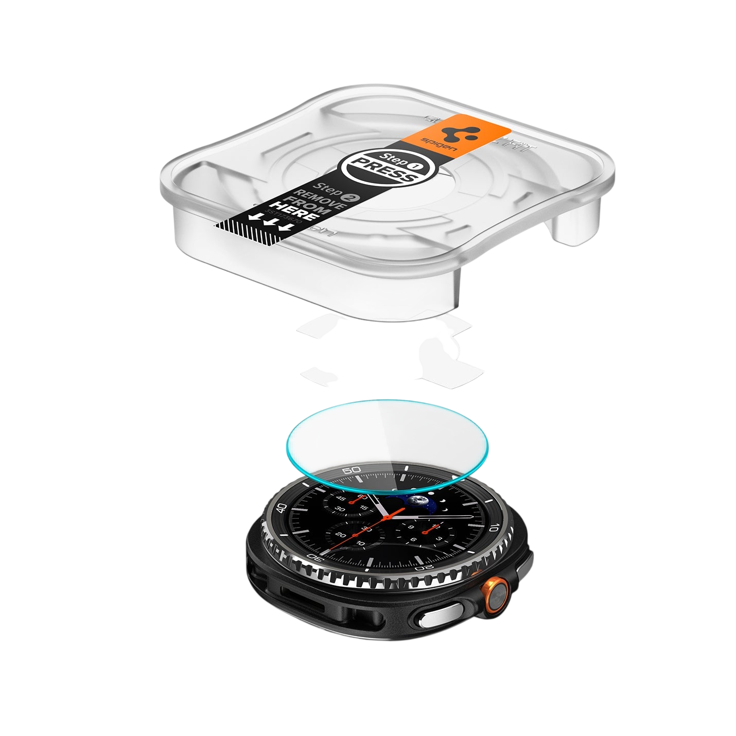 Spigen GLAS.tR EZ Fit Screen Protector for Samsung Galaxy Watch8 Classic - 2 Pack