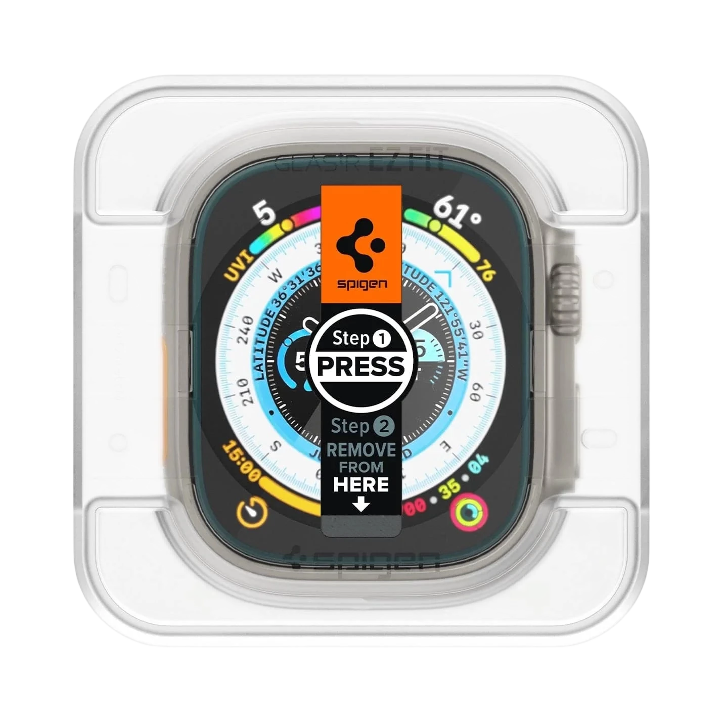 Spigen Apple Watch Ultra 3 / 2 / 1 (49mm) Screen Protector EZ FIT Glas.tR - 2 Pack