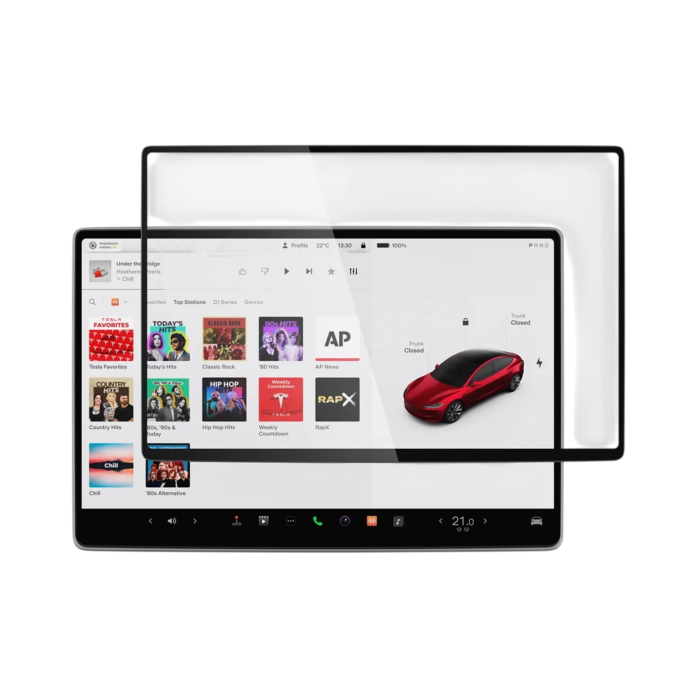 واقي شاشة مضاد للتوهج من زجاج مقسى سبجن تسلا tR رقيق (للشاشة الخلفية) عبوة واحدة - تسلا موديل 3 (2025/2024) - Y (2025)