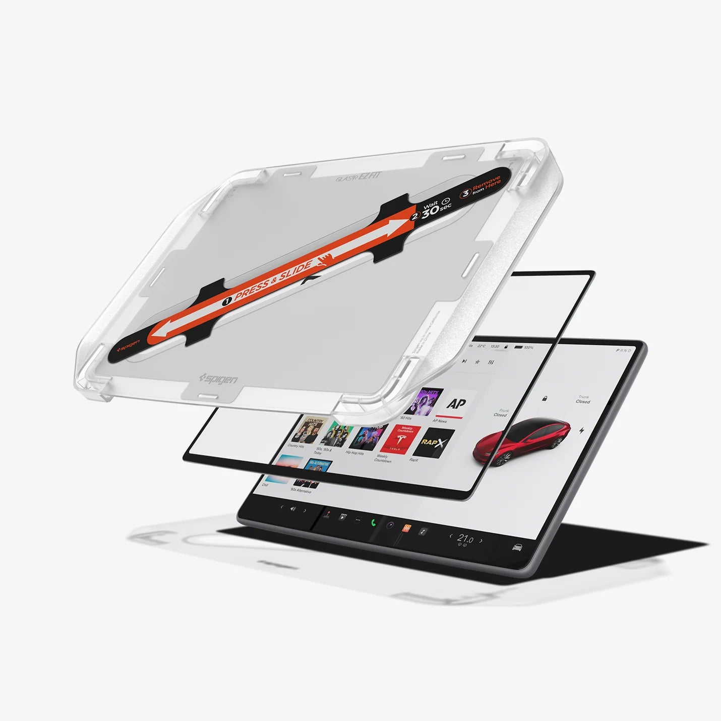 Spigen Tempered Glass Spigen Tesla tR Slim Anti Glare Screen Protector (Rear Display) 1 Pack - Tesla Model 3 (2025/2024) - Y (2025)