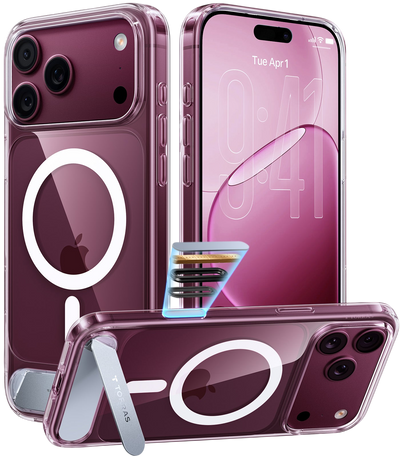 Torras Ostand L1 Case for iPhone 17 Pro Max / iPhone 18 Pro Max - Clear 