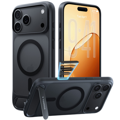 Torras Ostand L1 Case for iPhone 17 Pro / iPhone 18 Pro - Black 