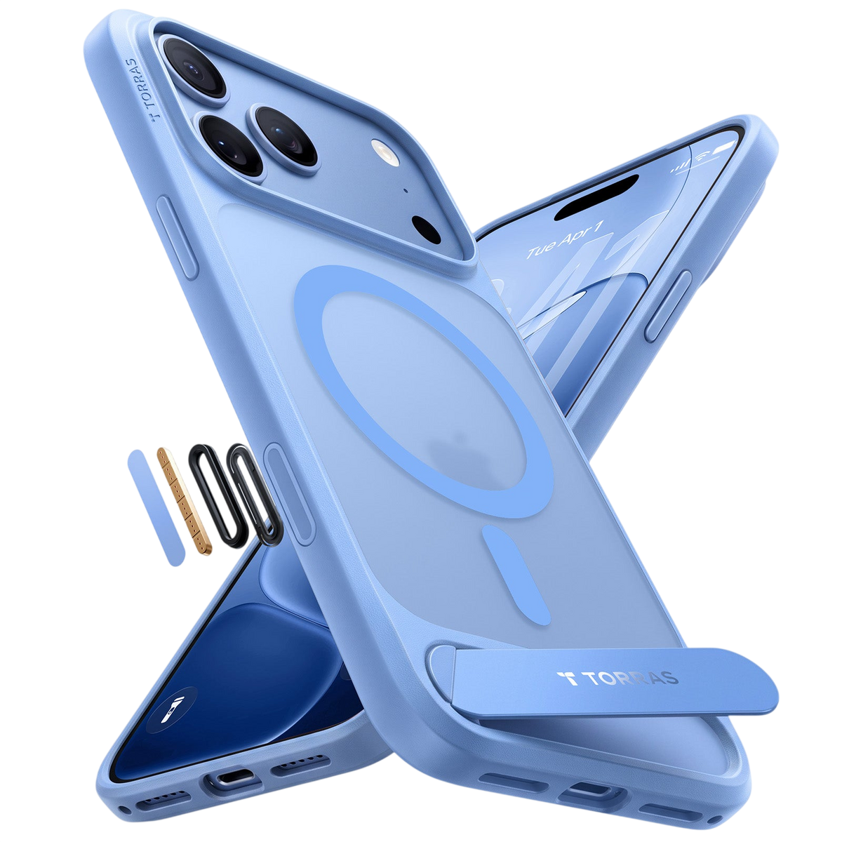 Torras Ostand L1 Case for iPhone 17 Pro Max / iPhone 18 Pro Max - Blue 