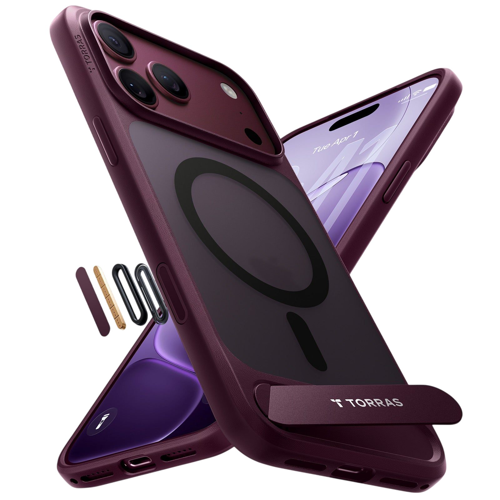 Torras Ostand L1 Case for iPhone 17 Pro Max / iPhone 18 Pro Max - Purple 
