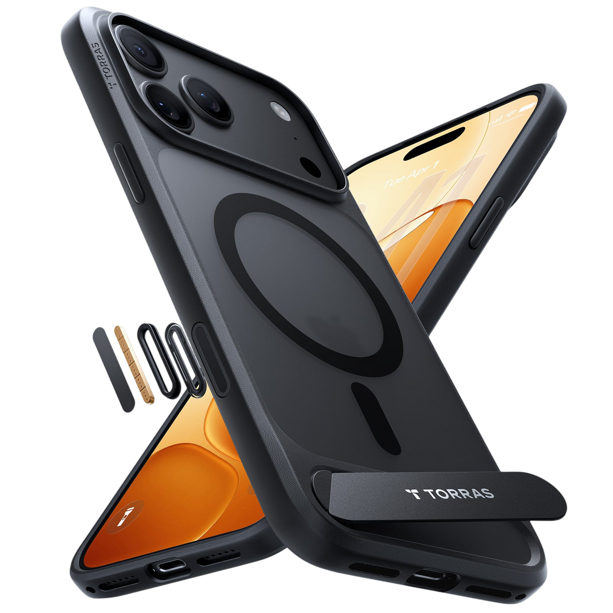 Torras Ostand L1 Case for iPhone 17 Pro Max / iPhone 18 Pro Max - Black 