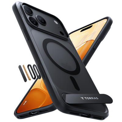 Torras Ostand L1 Case for iPhone 17 Pro Max / iPhone 18 Pro Max - Black 