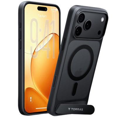 Torras Ostand L1 Case for iPhone 17 Pro / iPhone 18 Pro - Black 