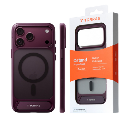 Torras Ostand L1 Case for iPhone 17 Pro Max / iPhone 18 Pro Max - Purple 