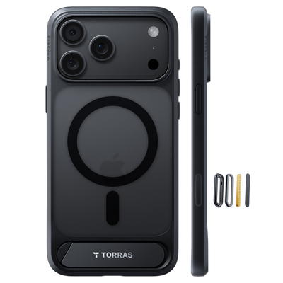Torras Ostand L1 Case for iPhone 17 Pro / iPhone 18 Pro - Black 