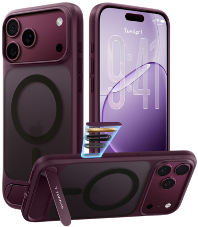 Torras Ostand L1 Case for iPhone 17 Pro Max / iPhone 18 Pro Max - Purple 