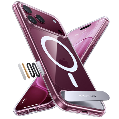 Torras Ostand L1 Case for iPhone 17 Pro Max / iPhone 18 Pro Max - Clear 