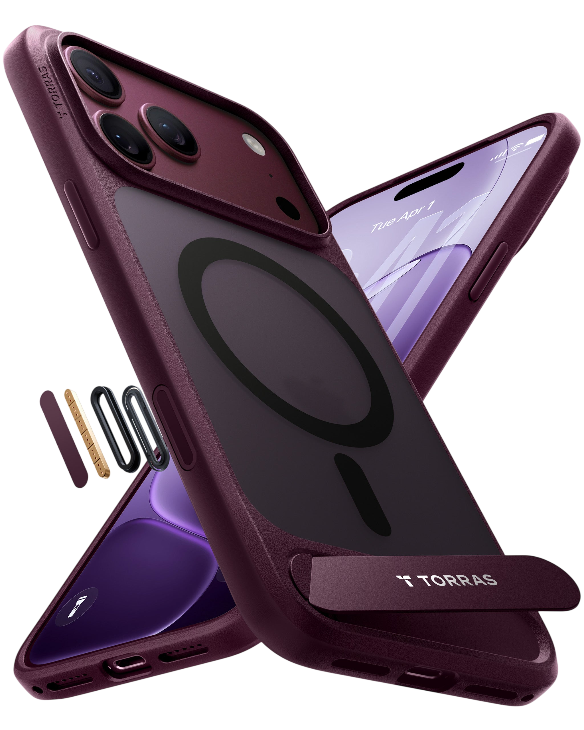 Torras Ostand L1 Case for iPhone 17 Pro Max / iPhone 18 Pro Max - Purple 