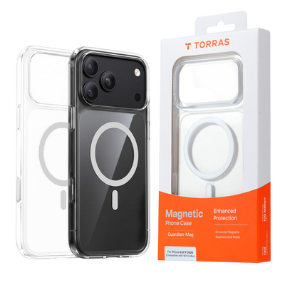 Torras Guardian-Mag Case for iPhone 17 Pro / iPhone 18 Pro - Clear 