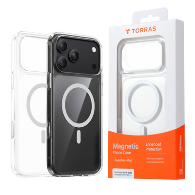 Torras Guardian-Mag Case for iPhone 17 Pro Max / iPhone 18 Pro Max - Clear 