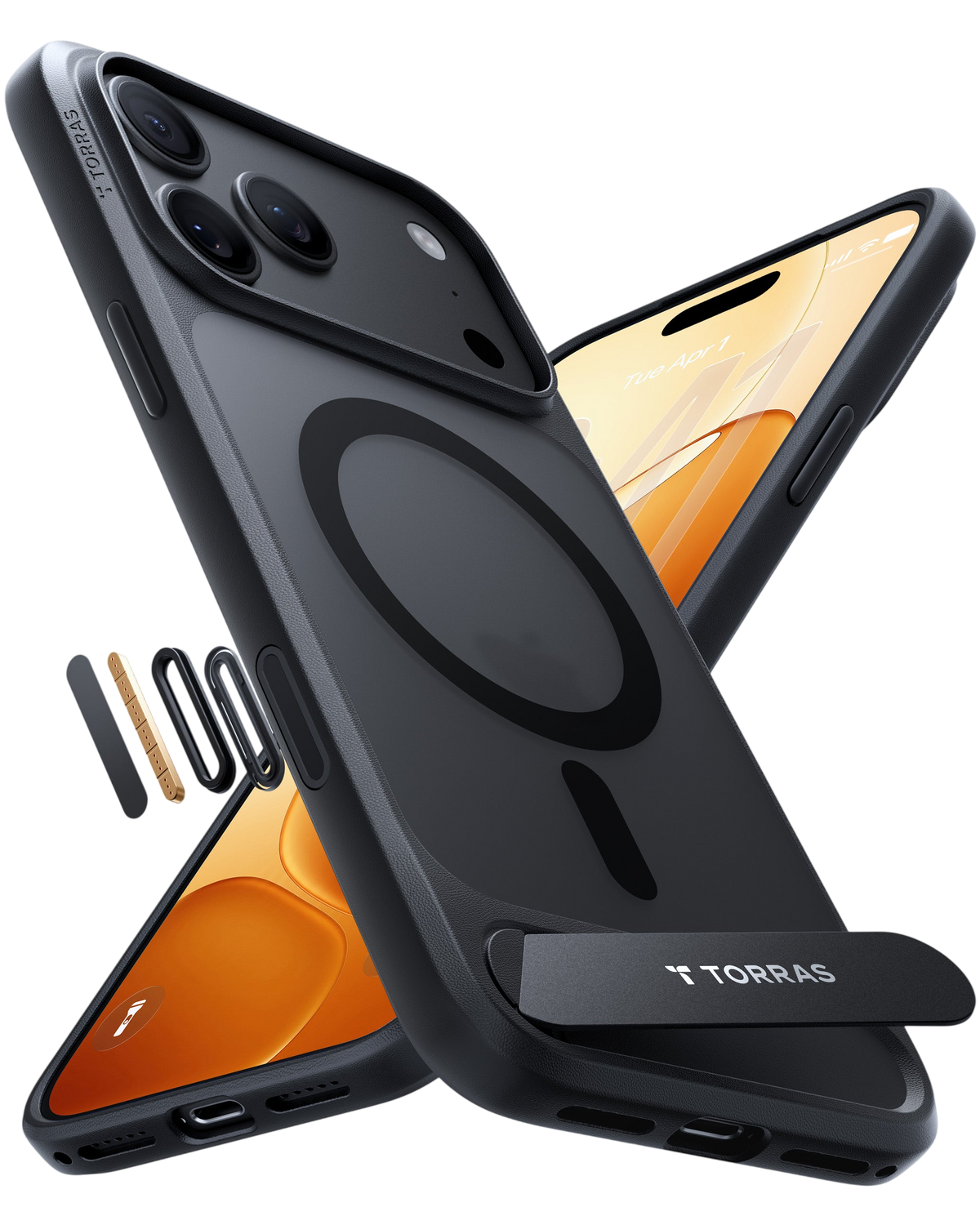 Torras Ostand L1 Case for iPhone 17 Pro / iPhone 18 Pro - Black 