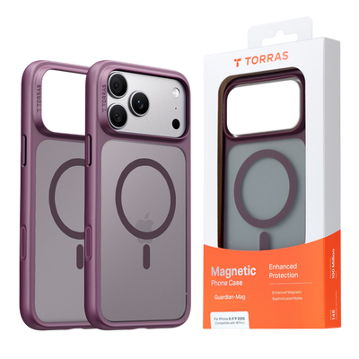 Torras Guardian-Mag Case for iPhone 17 Pro Max / iPhone 18 Pro Max - Purple 