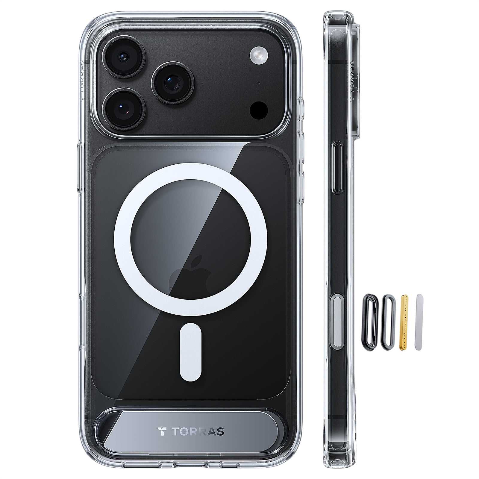 Torras Ostand L1 Case for iPhone 17 Pro / iPhone 18 Pro - Clear 
